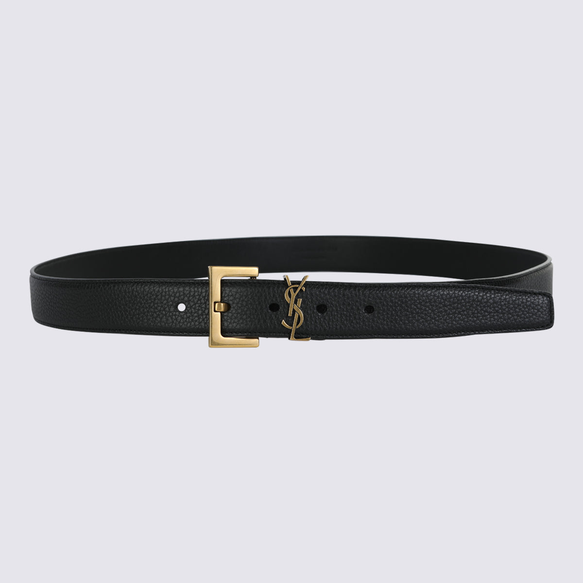 Textured Black Leather Belt