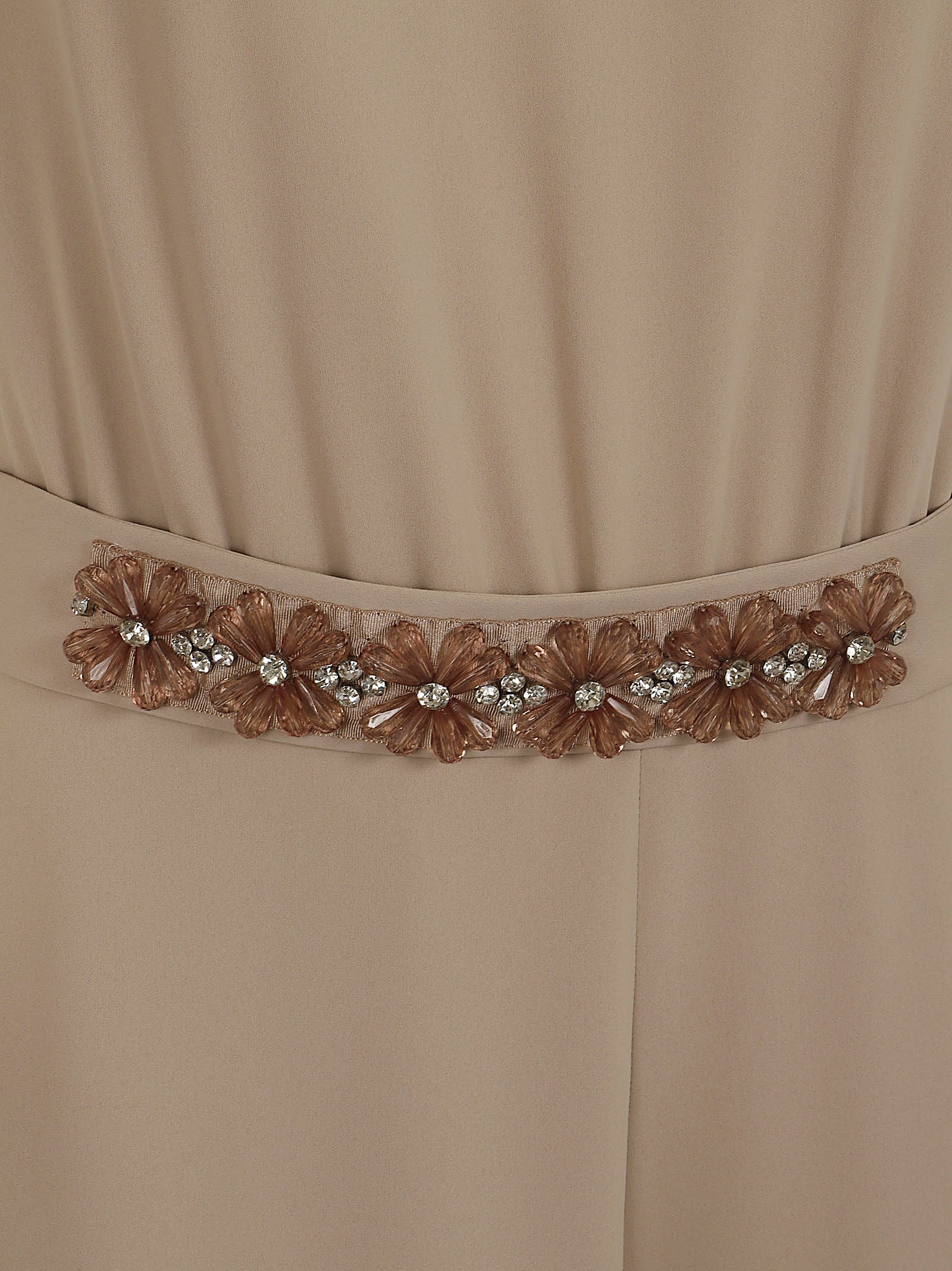 Sleeveless Jumpsuit with Decorative Waistband