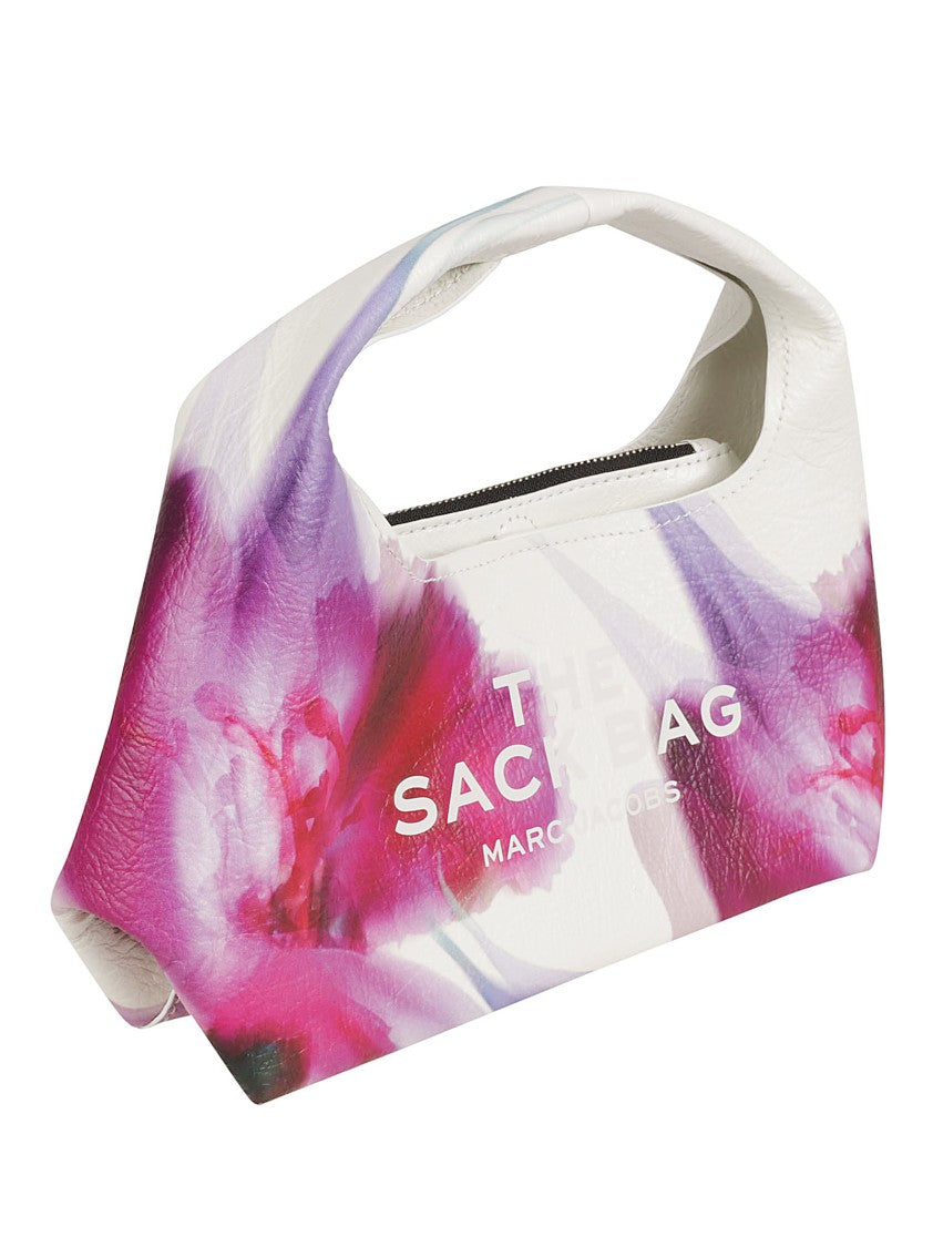 Geometric Floral Print Leather Bag