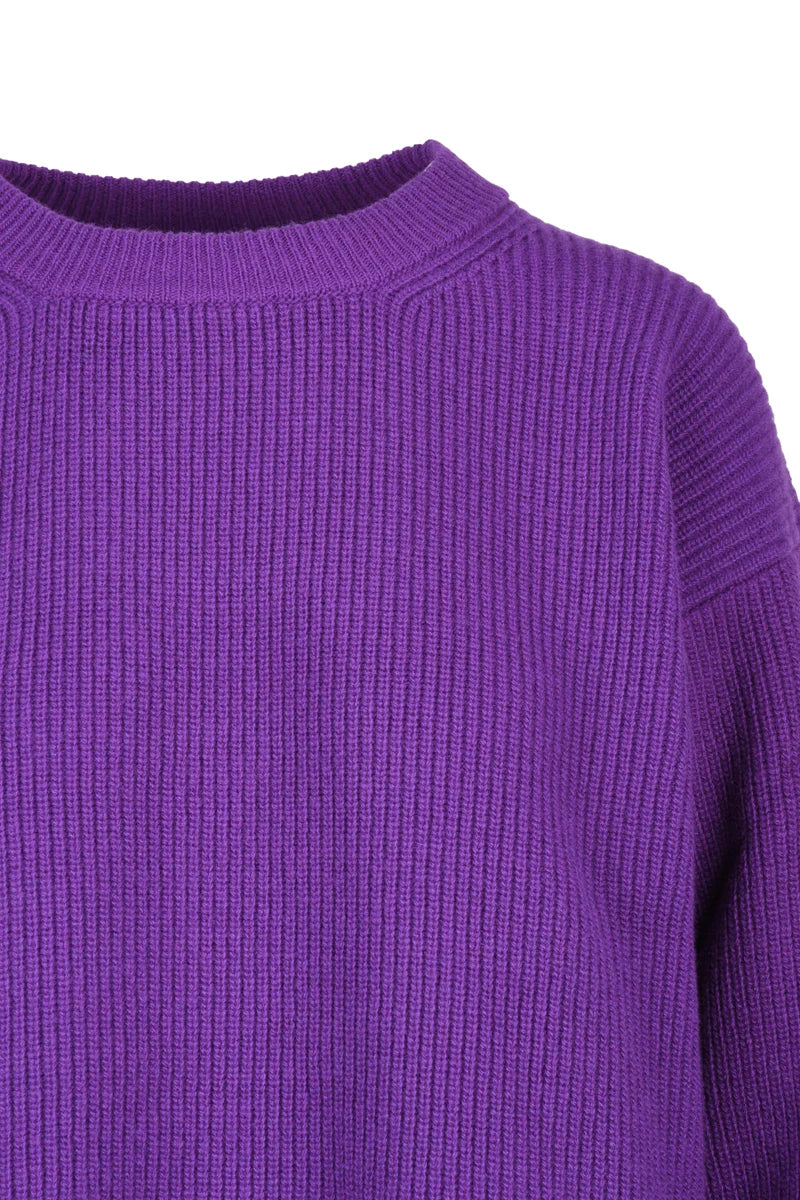Ribbed Wool Sweater - Purple