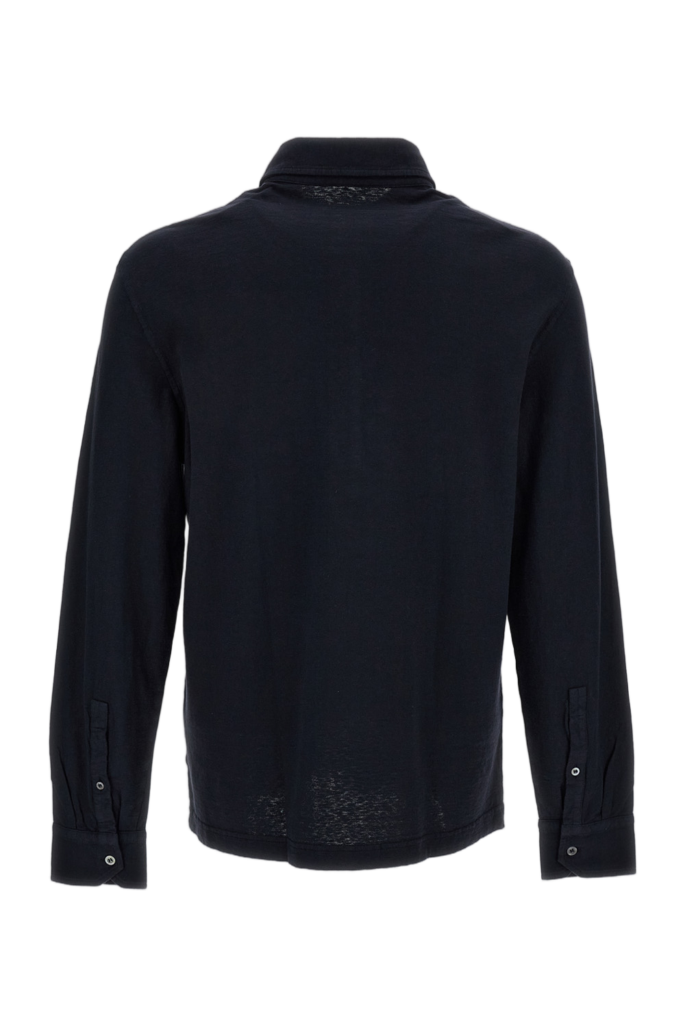 Cotton-Linen Blend Polo Shirt with French Collar