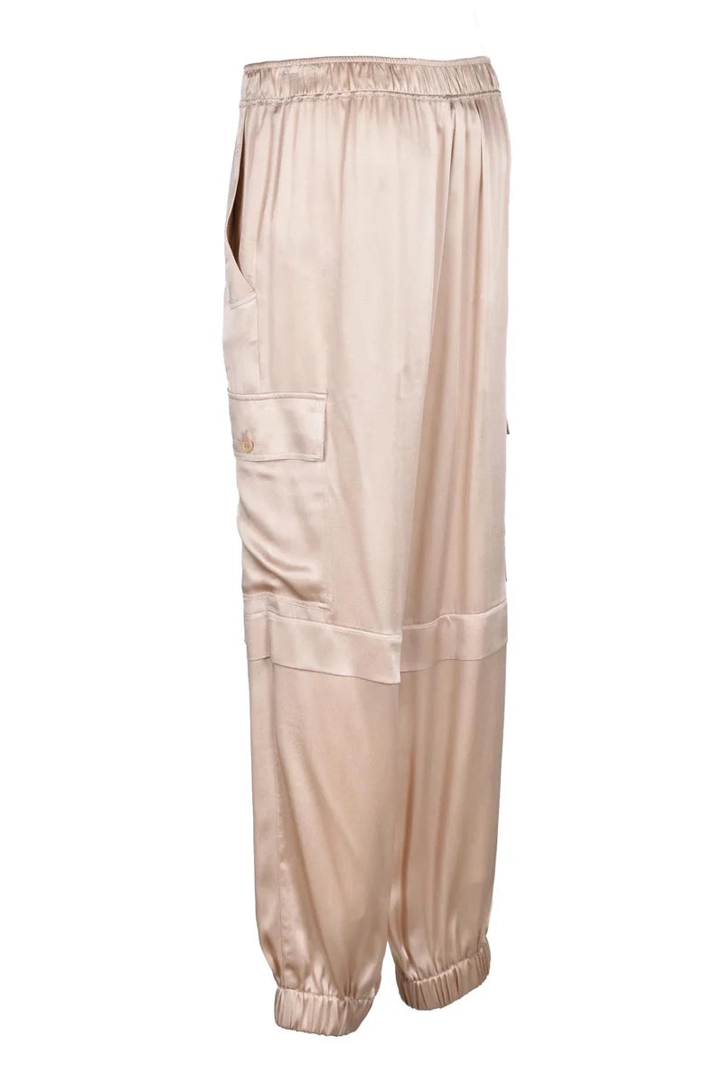 Cargo Satin Pants - Gold