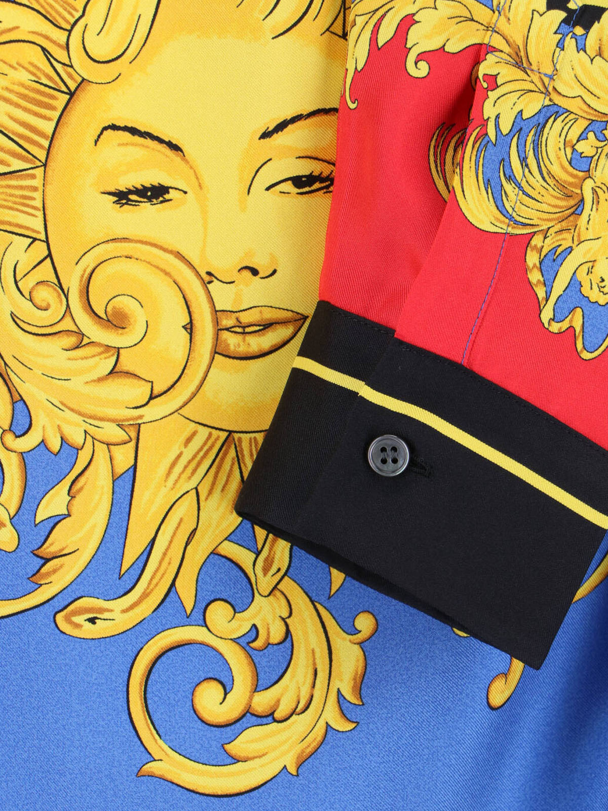 Multicolor Artistic Motifs Silk Shirt