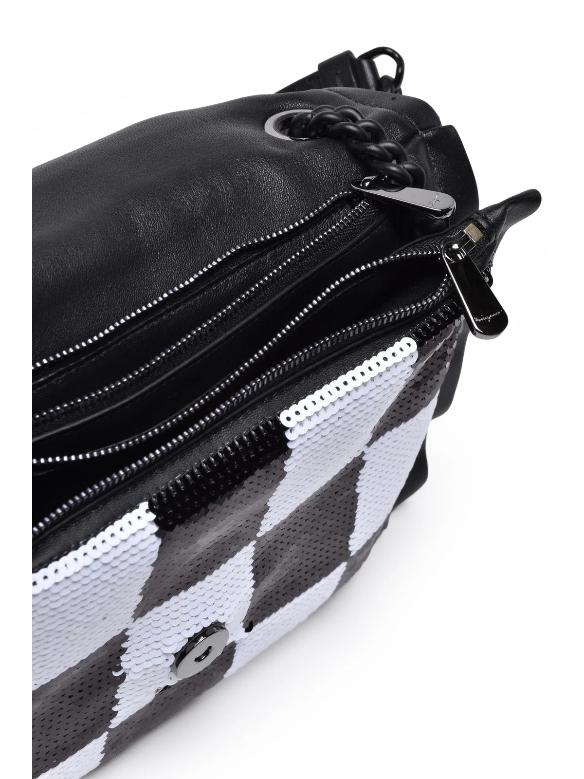 Black Polyester Shoulder Bag