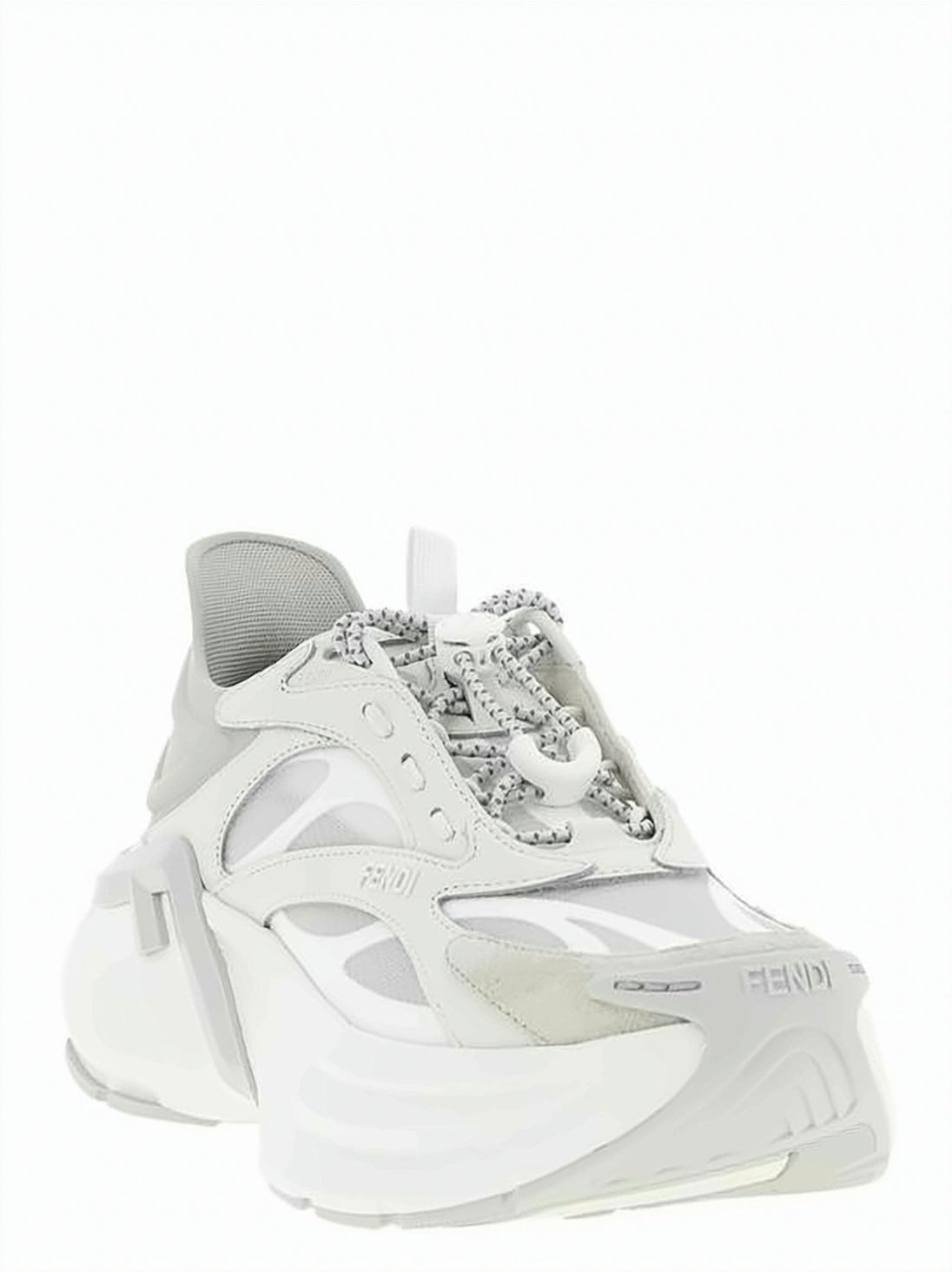 Futuristic White Sneakers With Sole