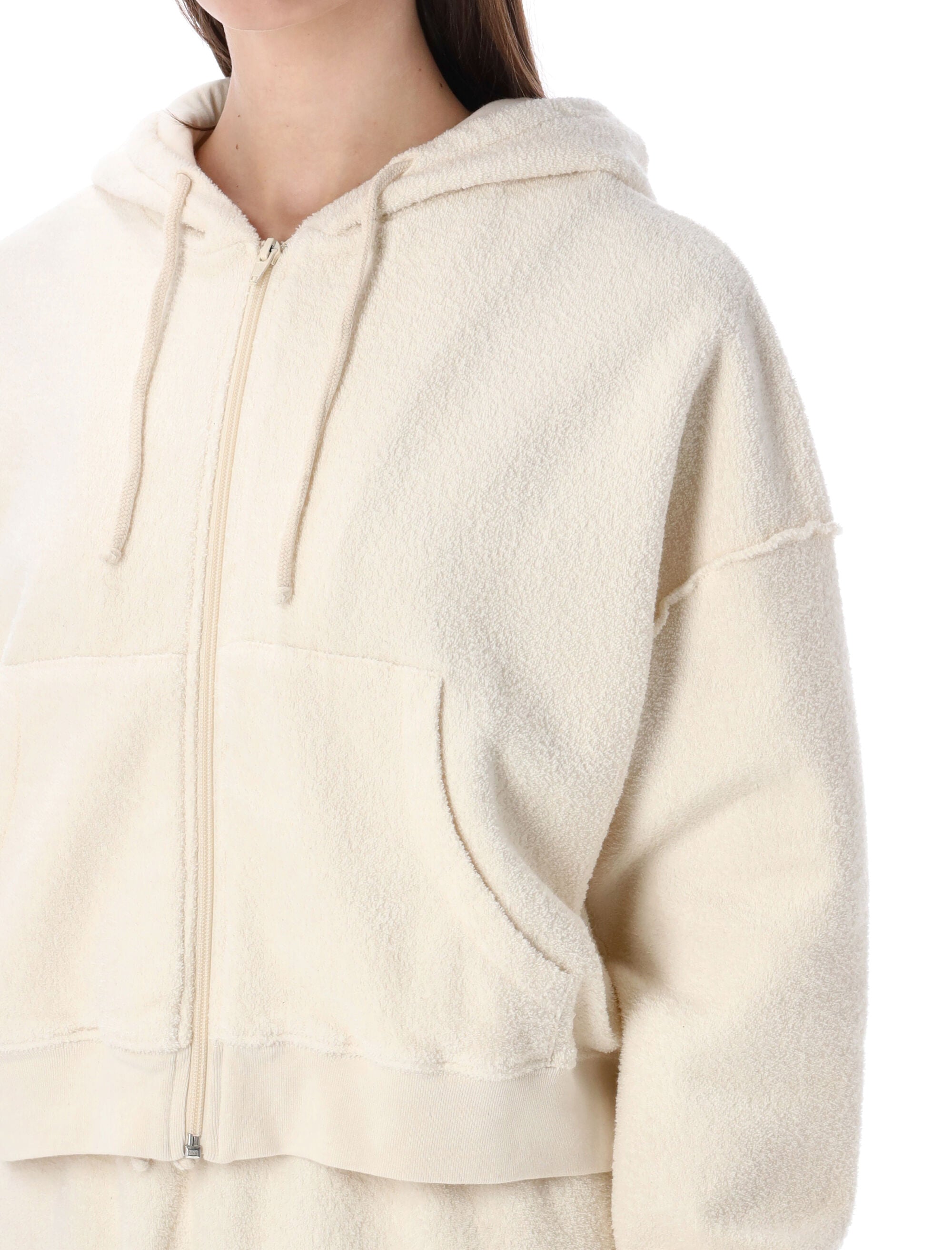 Textured Shaved Terry Cloth Hoodie