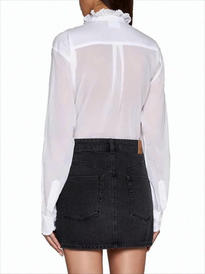 Fitted Black Denim Mini Skirt