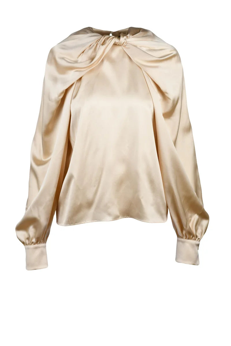 Key Satin Blouse Silk - Beige