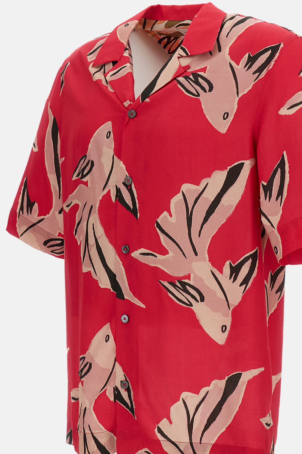 Pink Oversized Printed Short-Sleeve Shirt