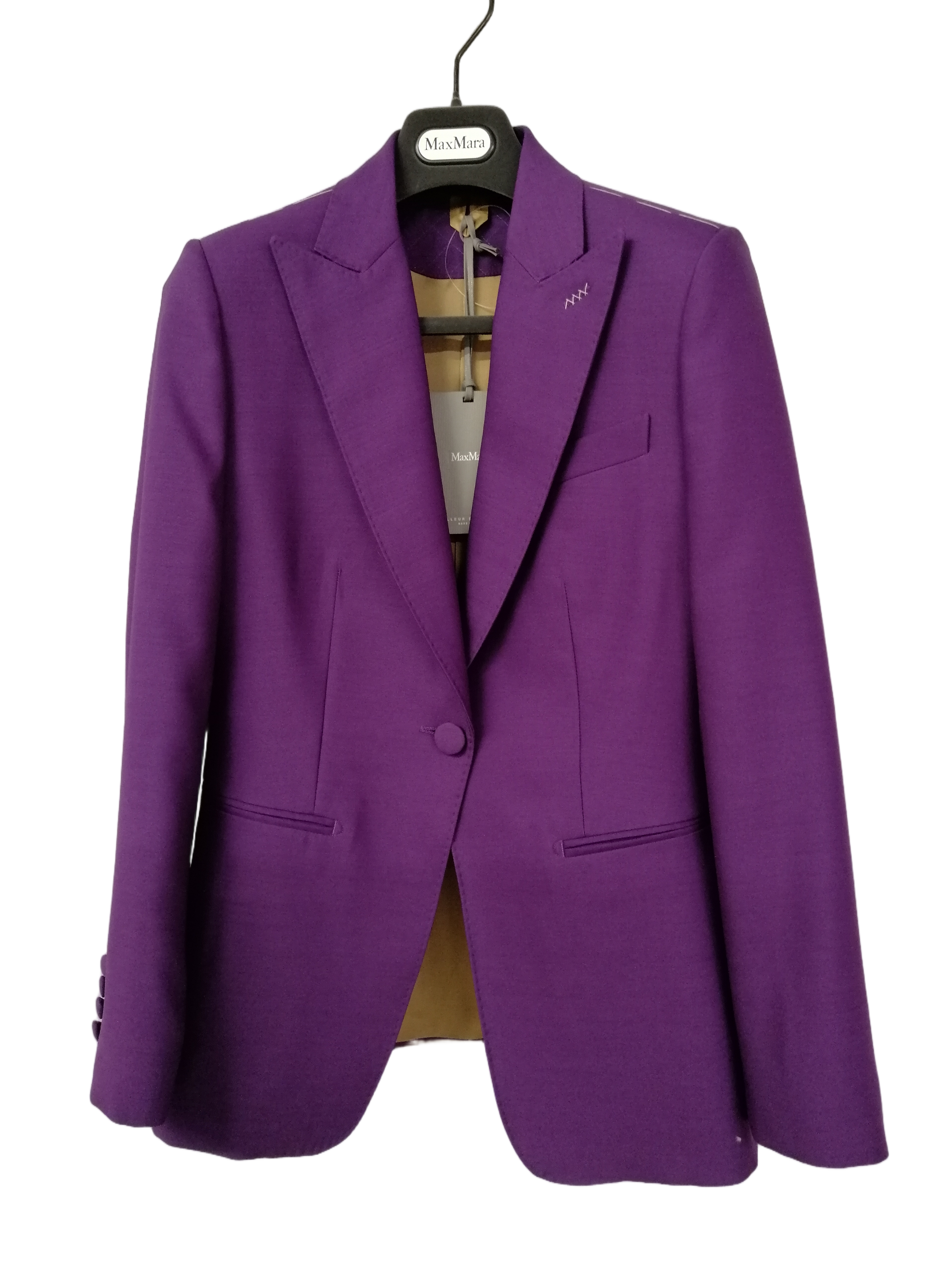 Structured Tailored Coat with Single-Button Closure