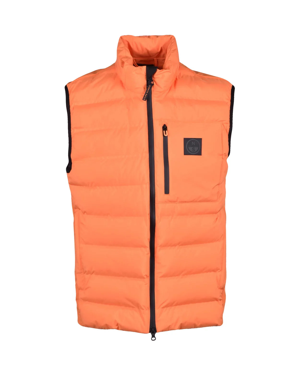 Orange Polyester Padded Technical Vest