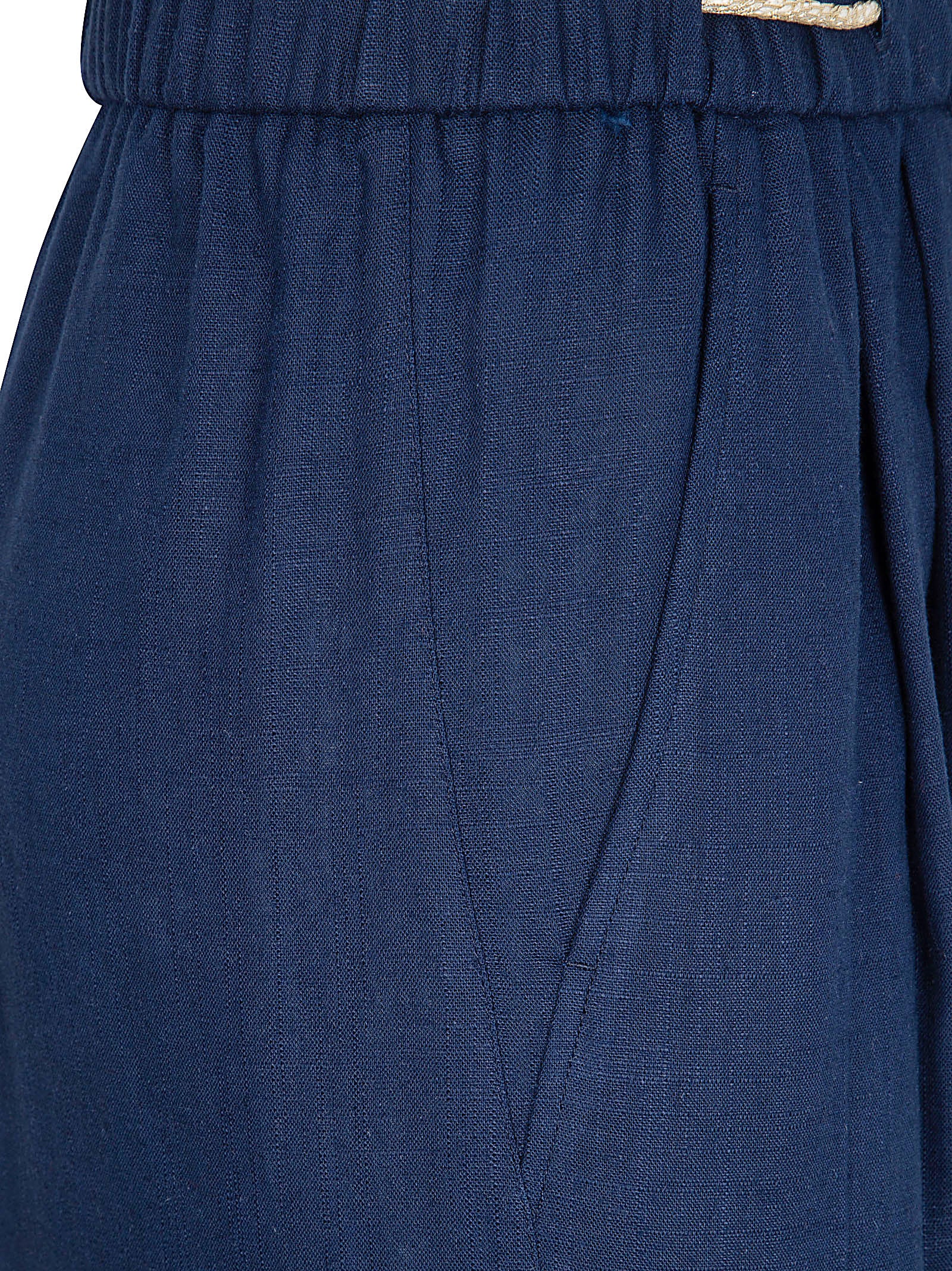 Relaxed-Fit Navy Trousers with Elastic Waistband and Drawstring