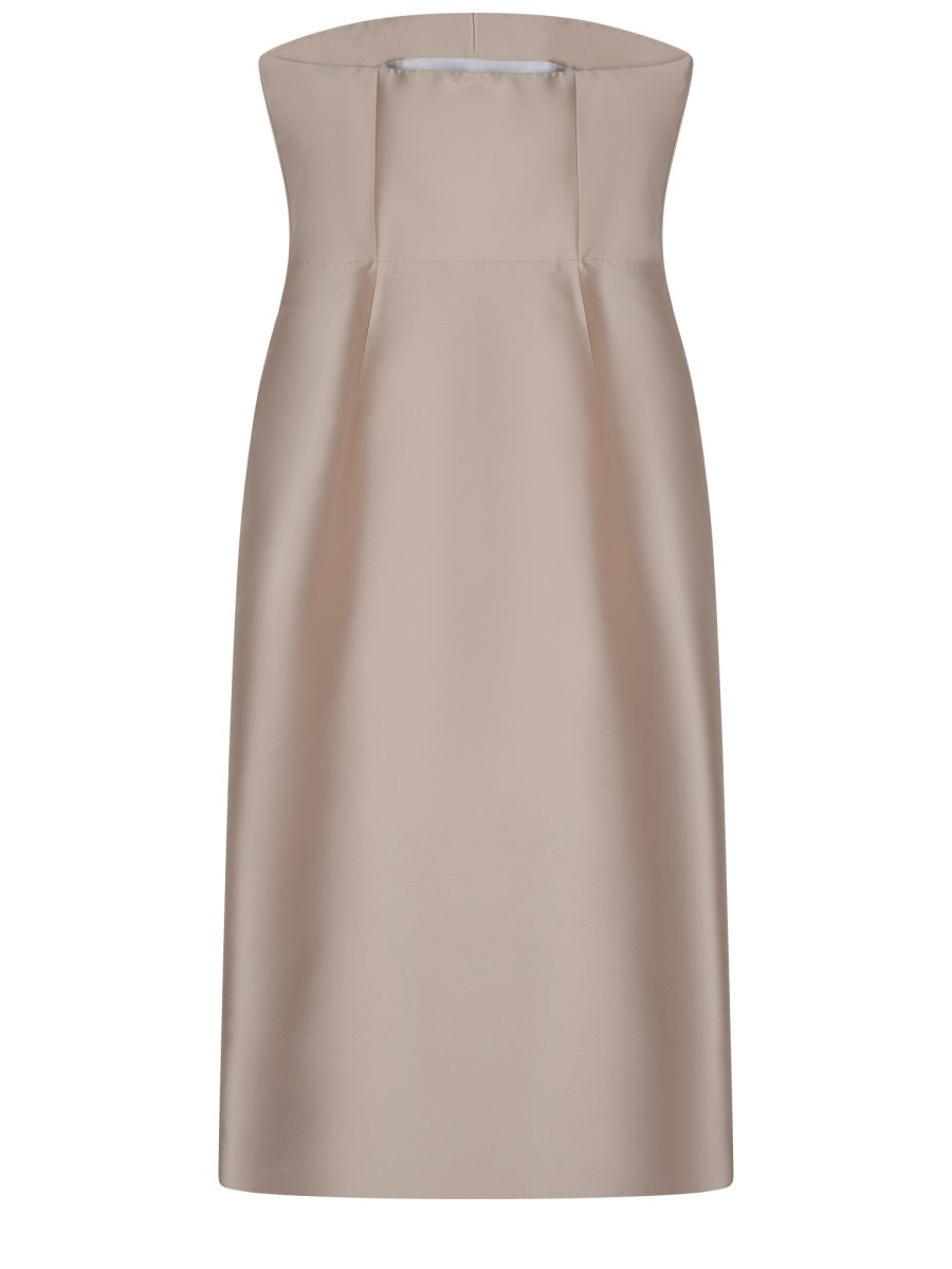 Midi Dress With Structured Drape Detail
