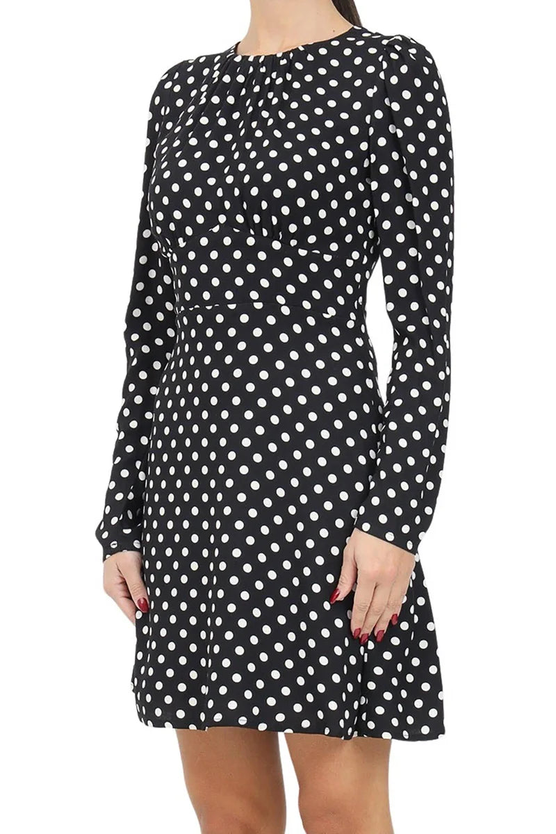 Flared Dress Viscose - Black/White