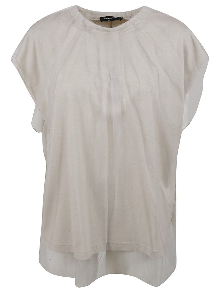 Layered Shirt With Sheer Outer Layer