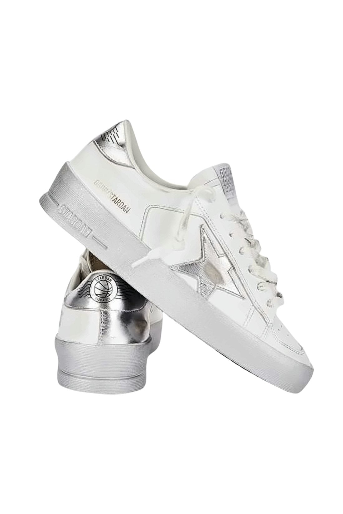 Low-Top Sneakers with Metallic Silver Star