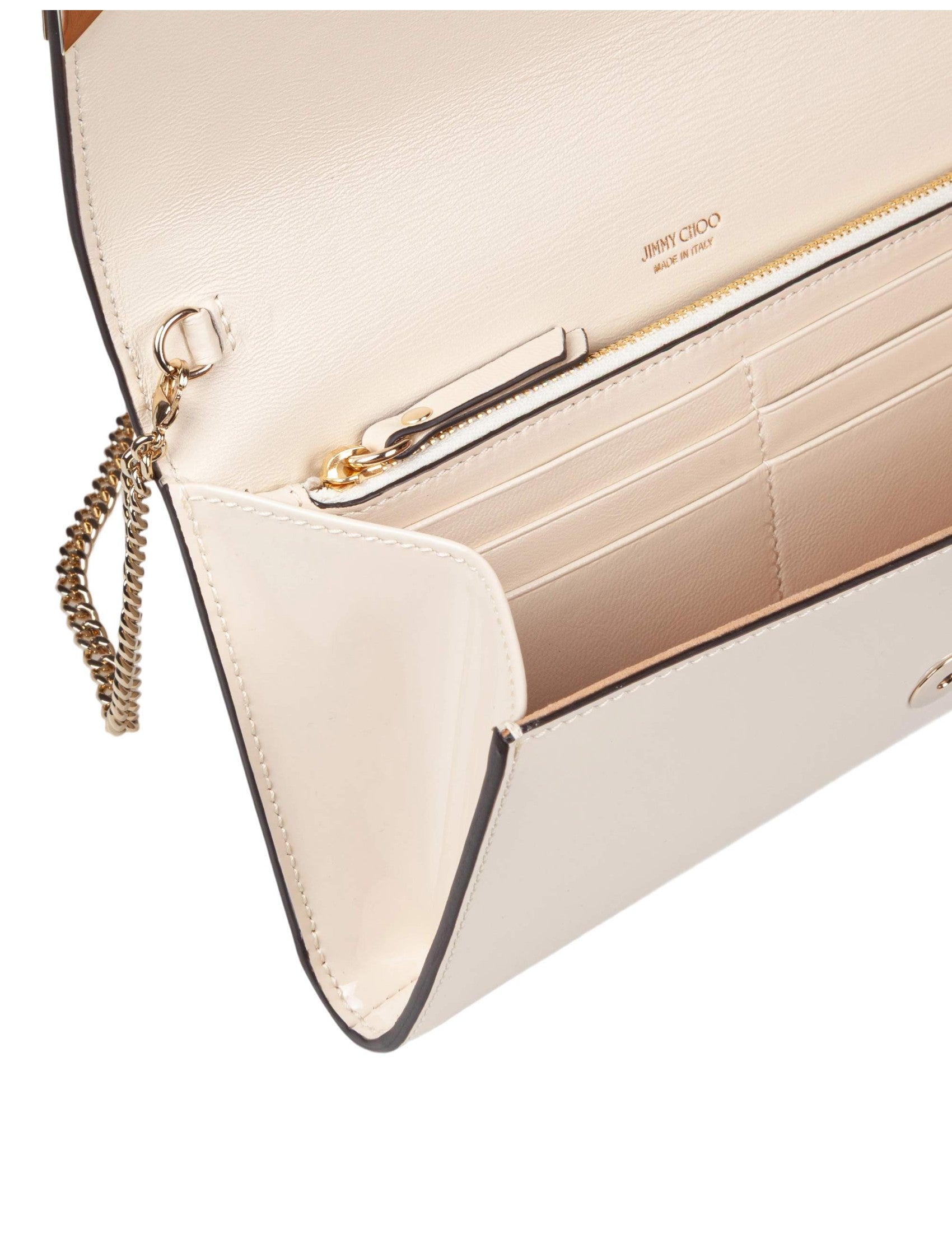 Emmie Pat Patent Leather Clutch, Milk Color