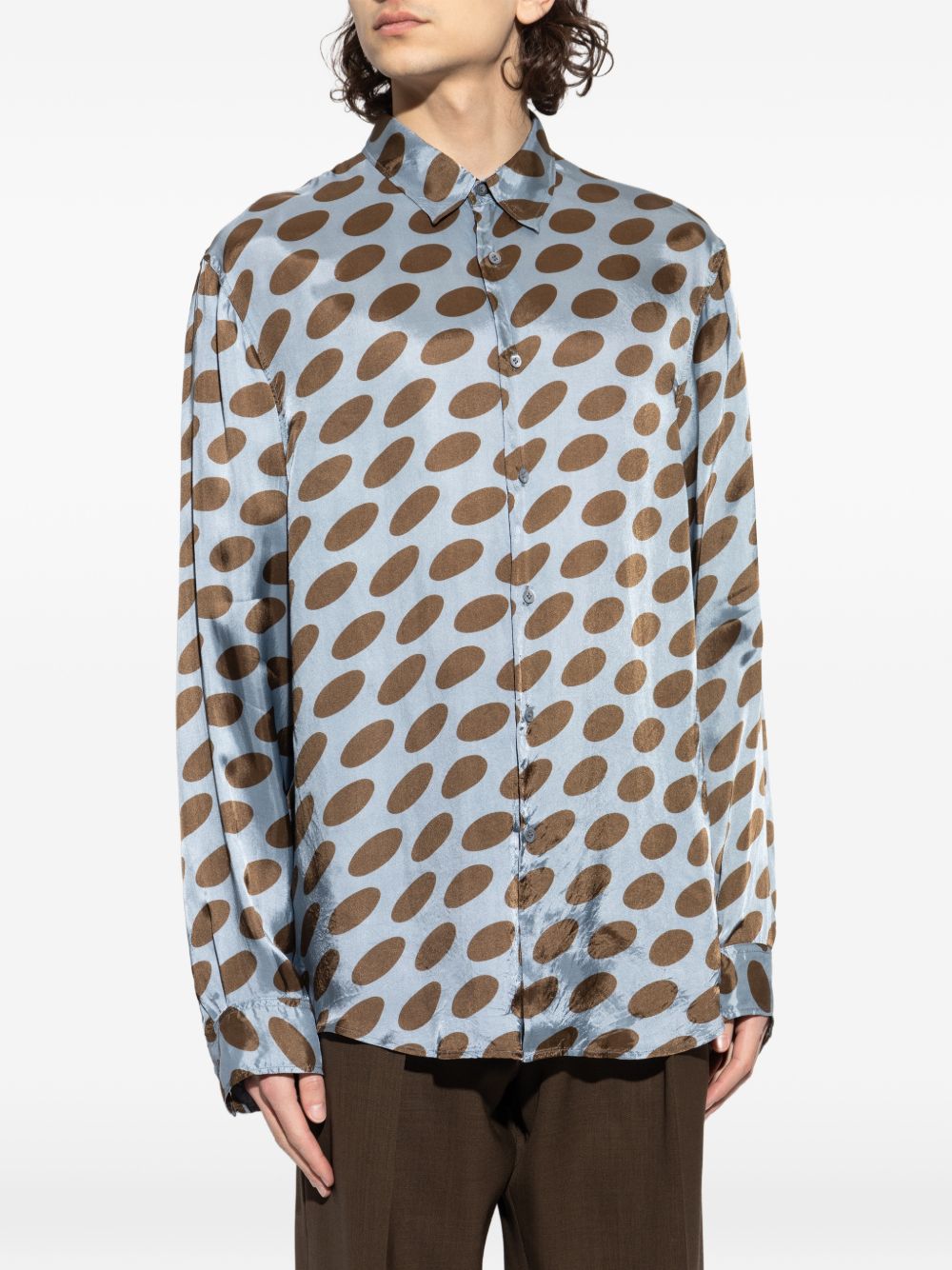 Long-Sleeved Shirt With Graphic Oval Patterns