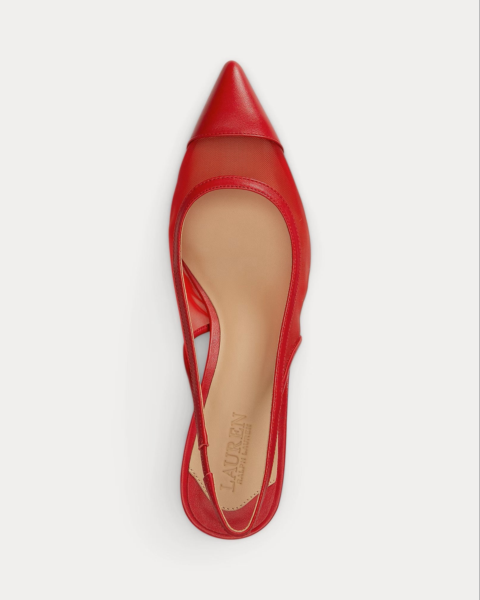Translucent Mesh Slingback Heels with Pointed Toe