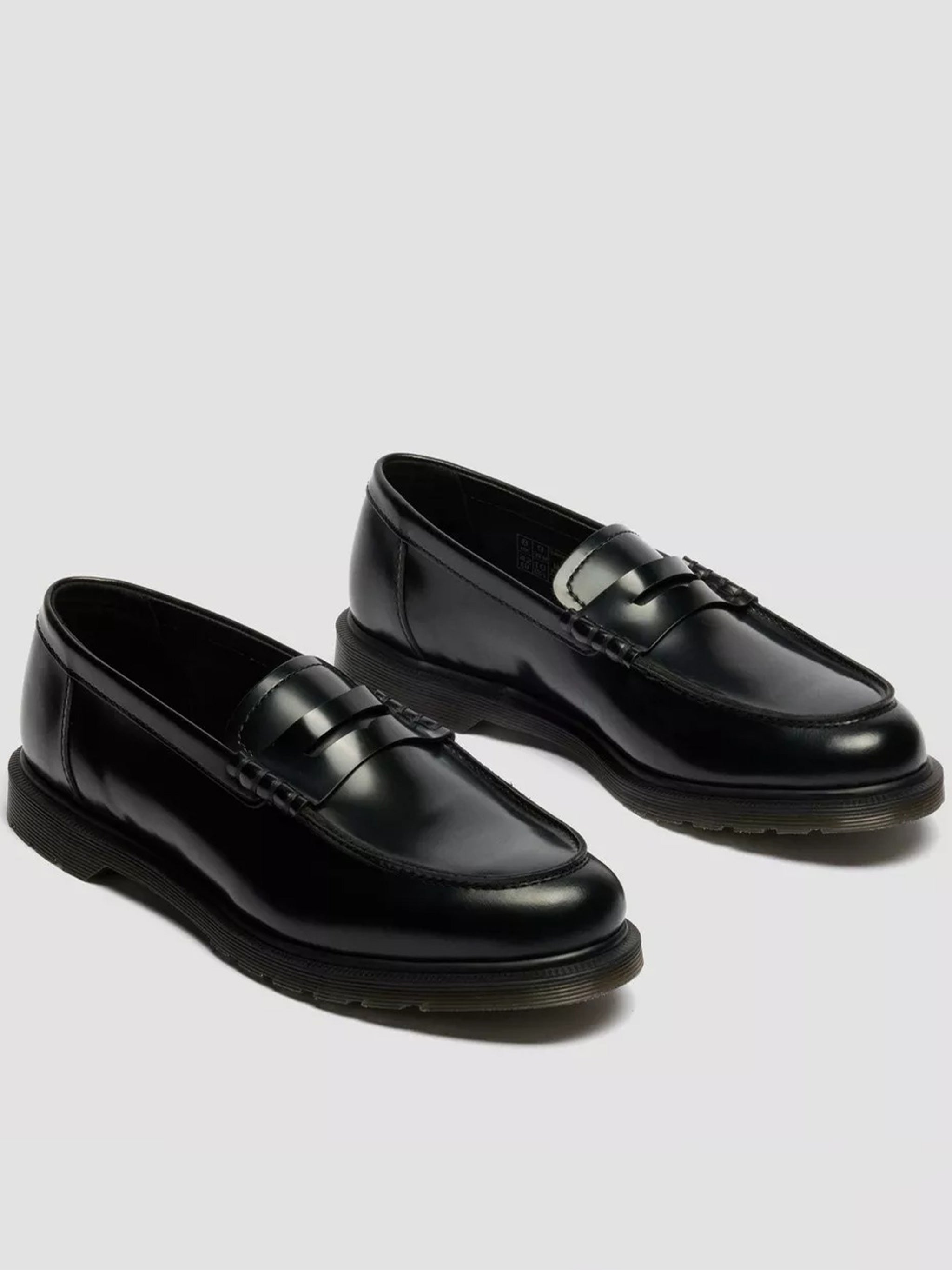 Mayfare Polished Black Leather Penny Loafers
