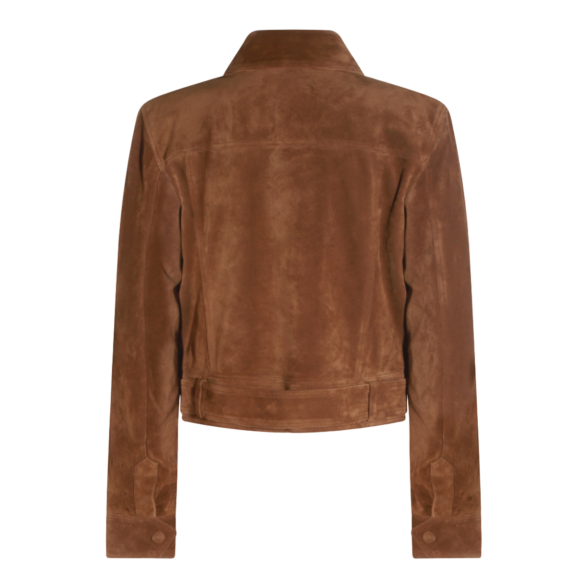 Brown Suede Jacket with Classic Collar