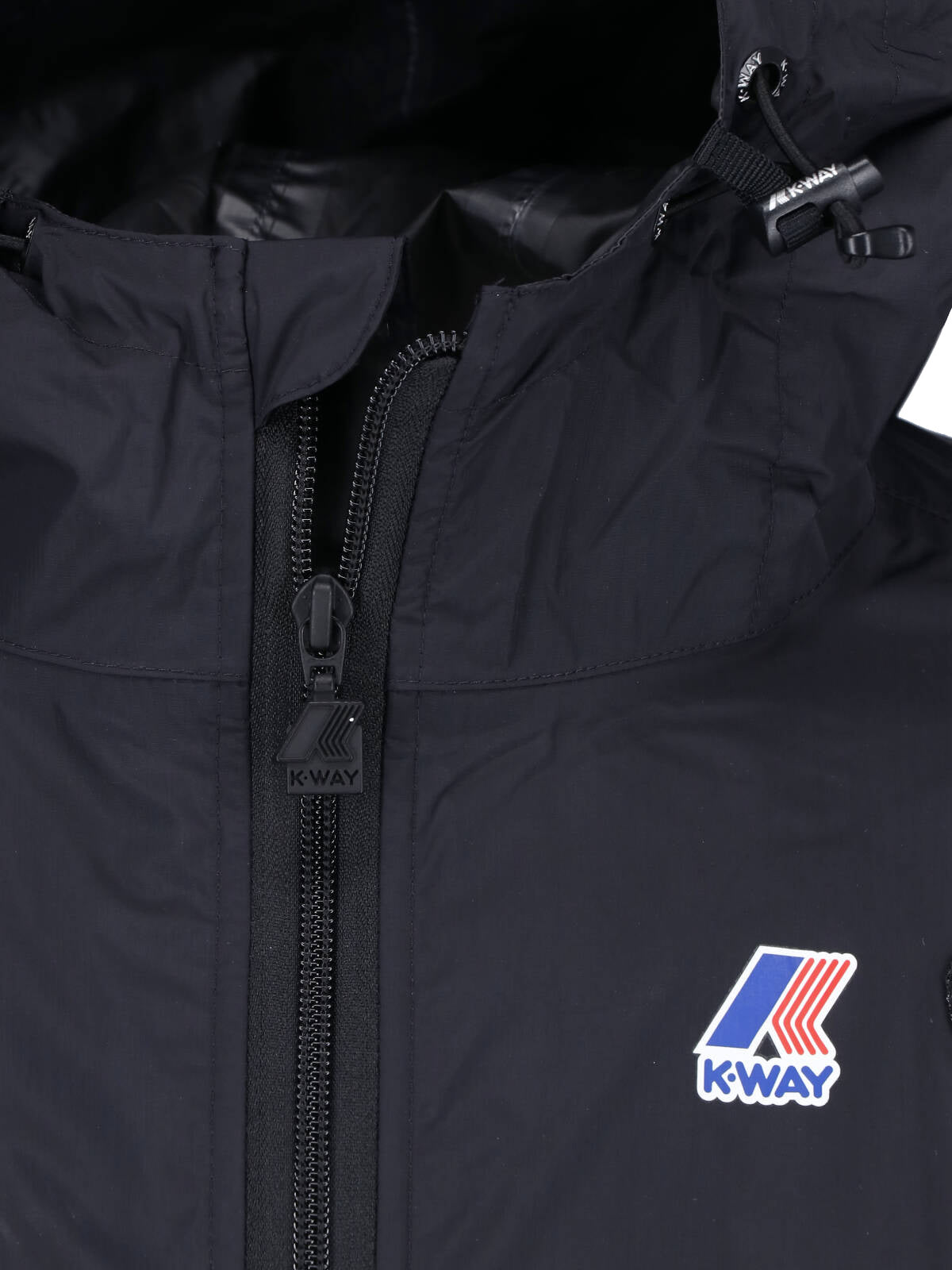 Black Minimalist Hooded Zippered Jacket