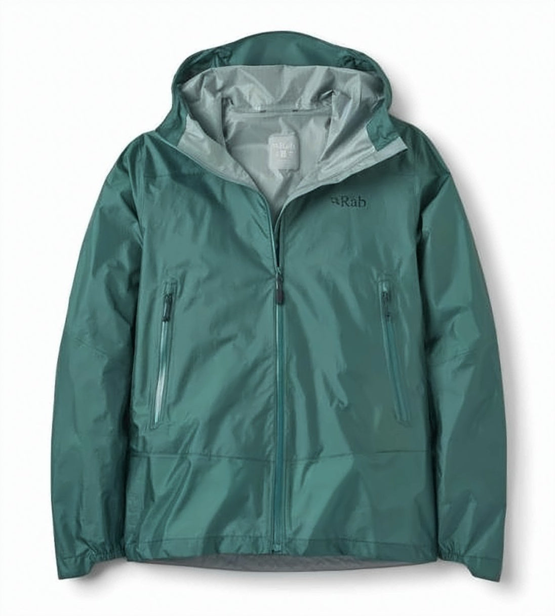 Lightweight Green Polyamide Wrap Jacket with Hood