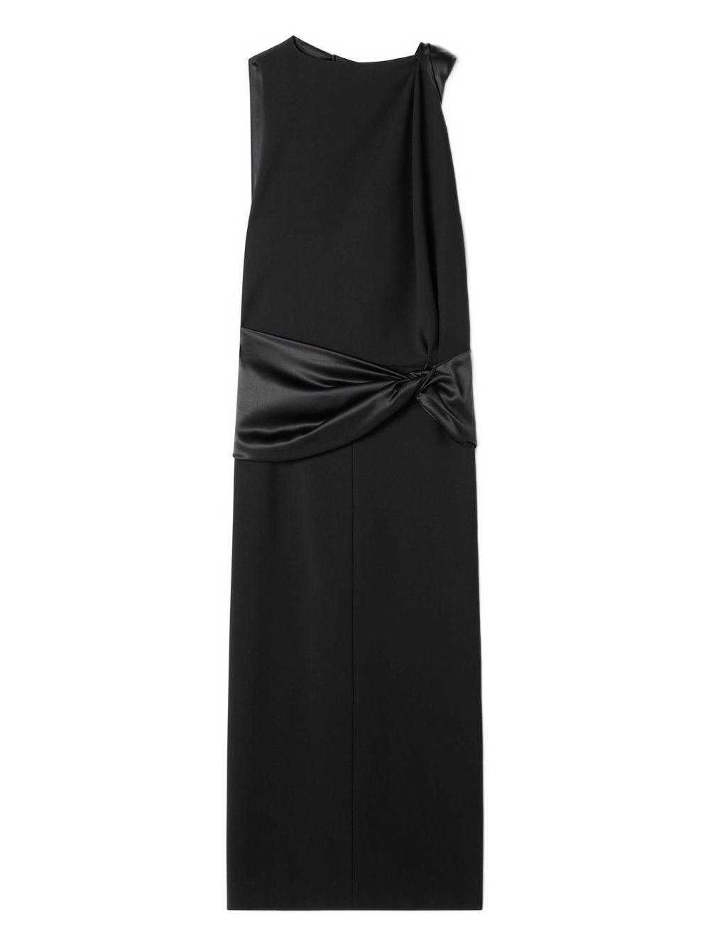 Open Back Midi Dress with Satin Detail
