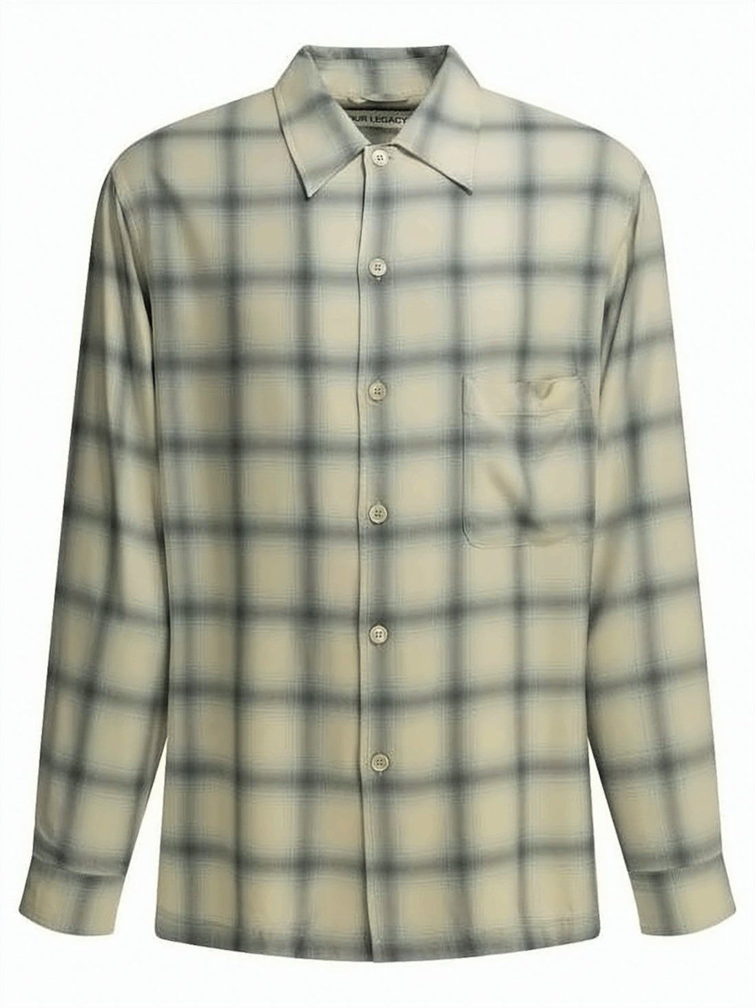 Checkered Viscose Long-Sleeve Shirt