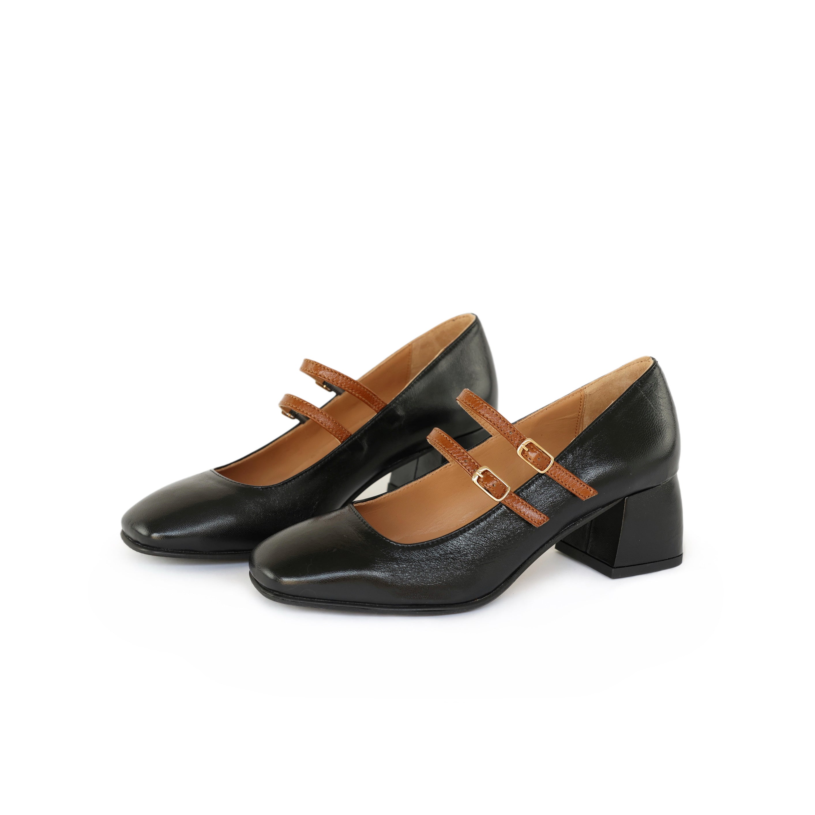 Décolleté Gita Pumps with Double Leather Straps