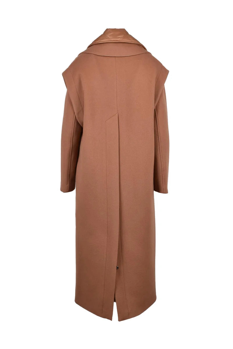 Long Convertible Coat - Brown