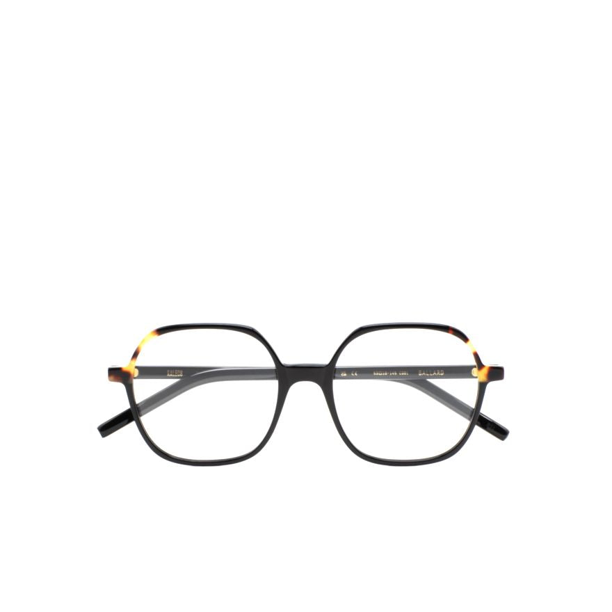 Ballard Geometric Black Frame Sunglasses with Tortoiseshell Accents