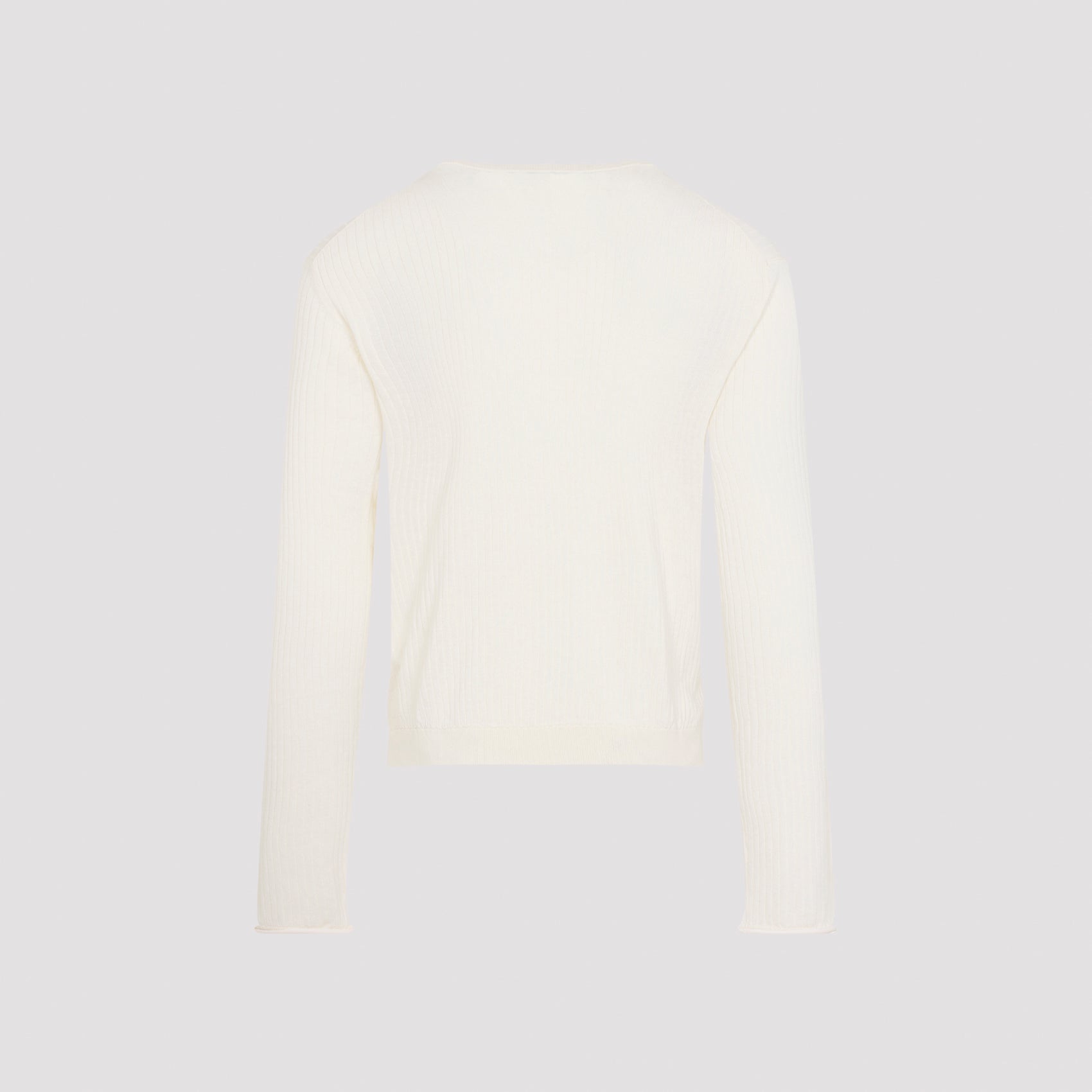 Ribbed Long-Sleeve Cotton Crepe T-Shirt