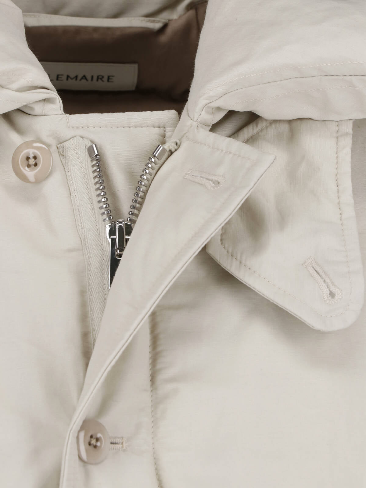Neutral High Padded Collar Cropped Jacket