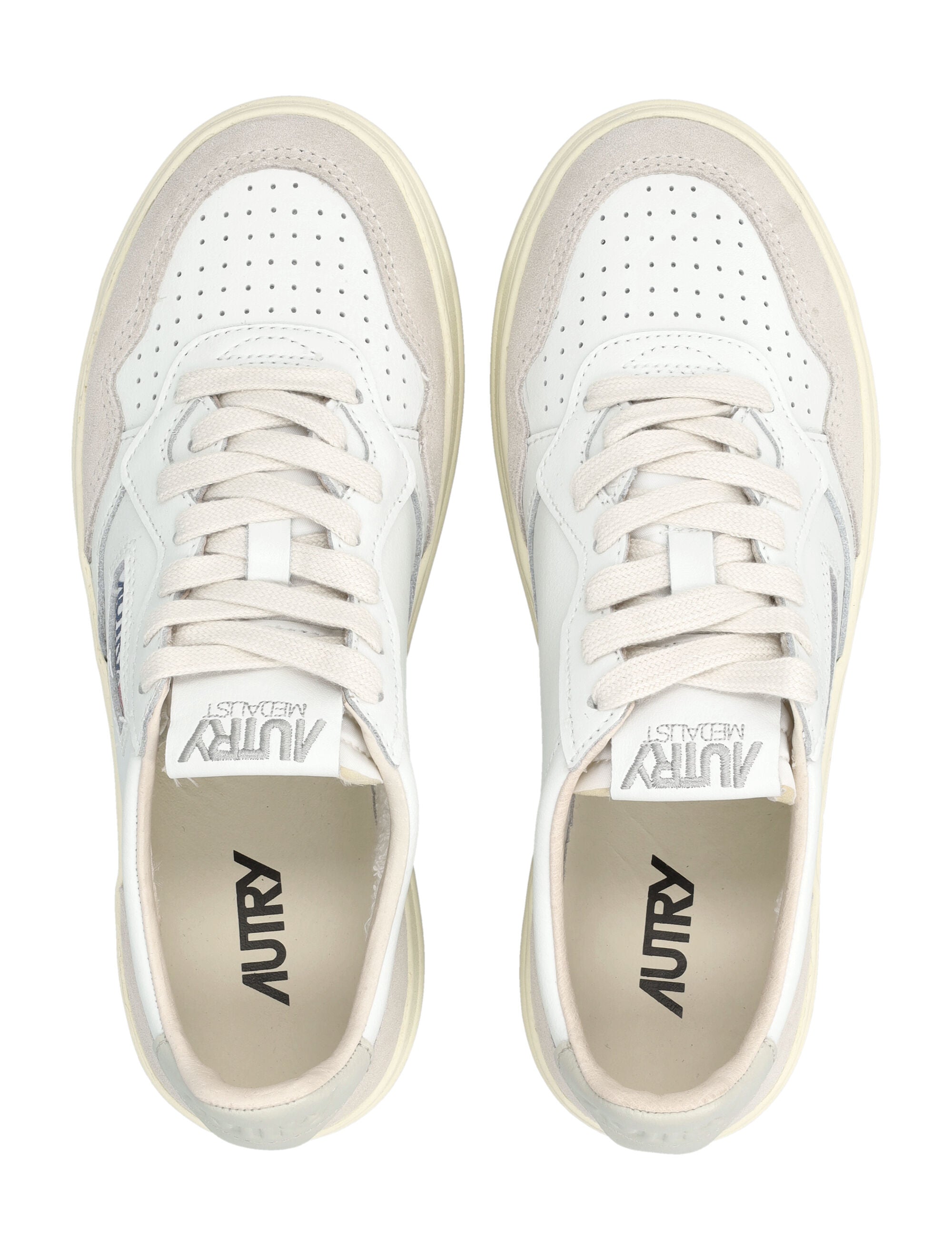 Medalist Low White & Pelican Suede Sneakers