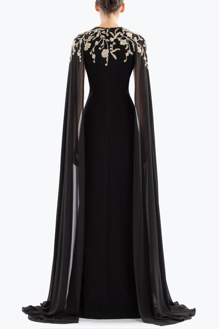 Embellished Crepe Kaftan