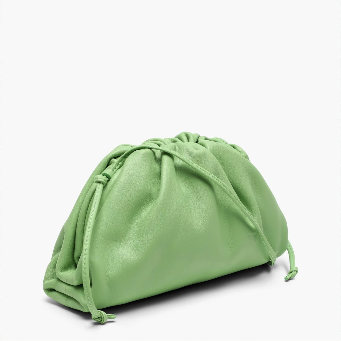 Gathered Mini Pouch in Smooth Calfskin Leather