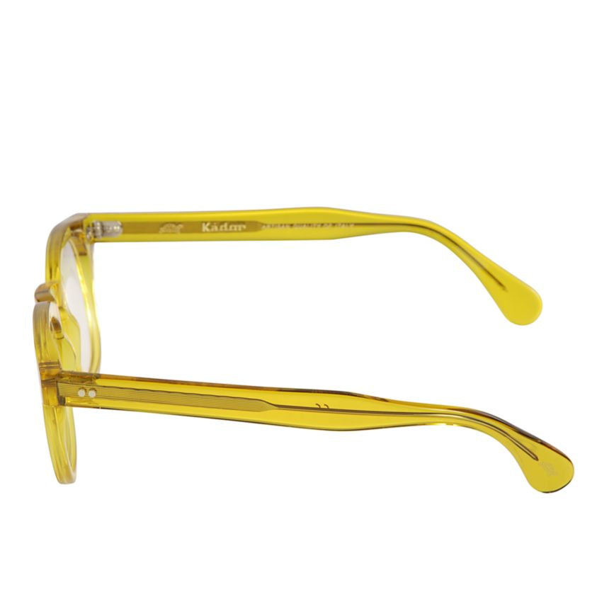 Tuxon Translucent Yellow Rounded Square Eyeglasses with Glossy Finish