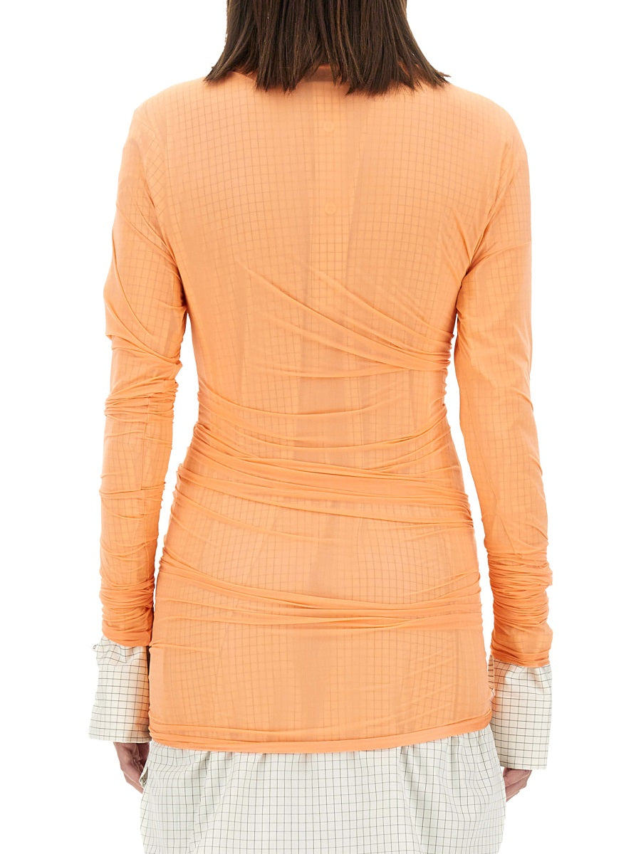 Translucent Slim Fit Tulle Top