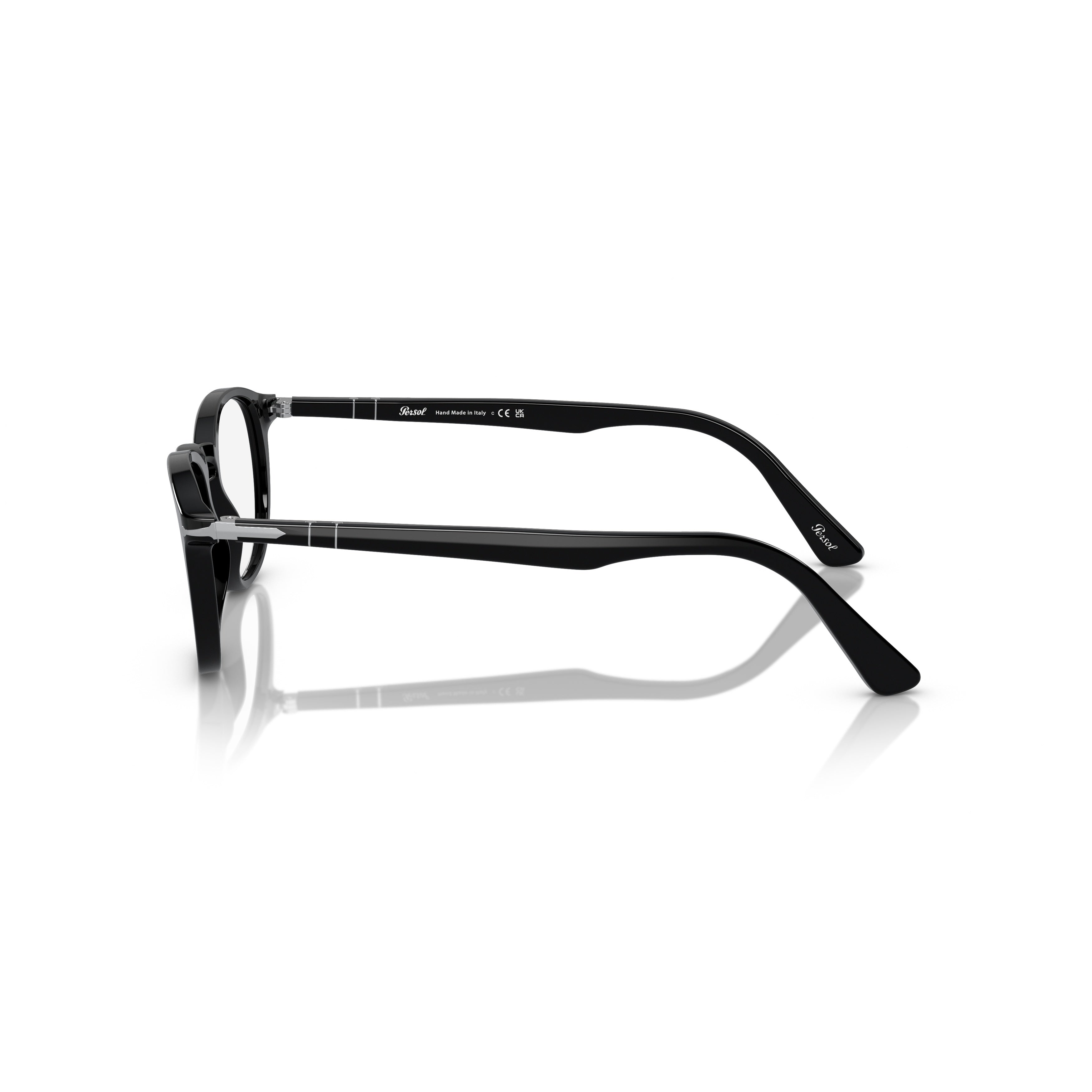 0po3143v Glossy Black Acetate Round Frame Eyeglasses