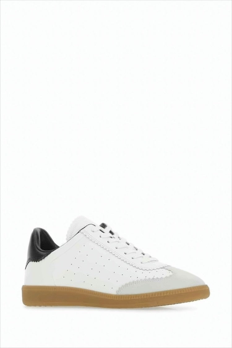 Low-Top Sneaker with Perforated White Leather Upper