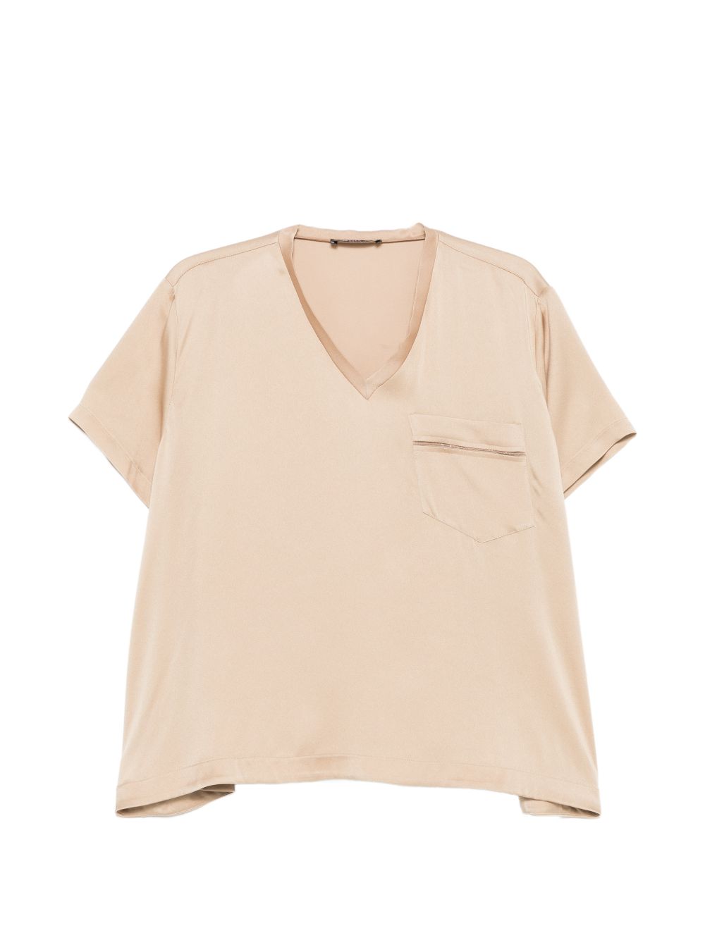 Boxy Silhouette V-Neck Top