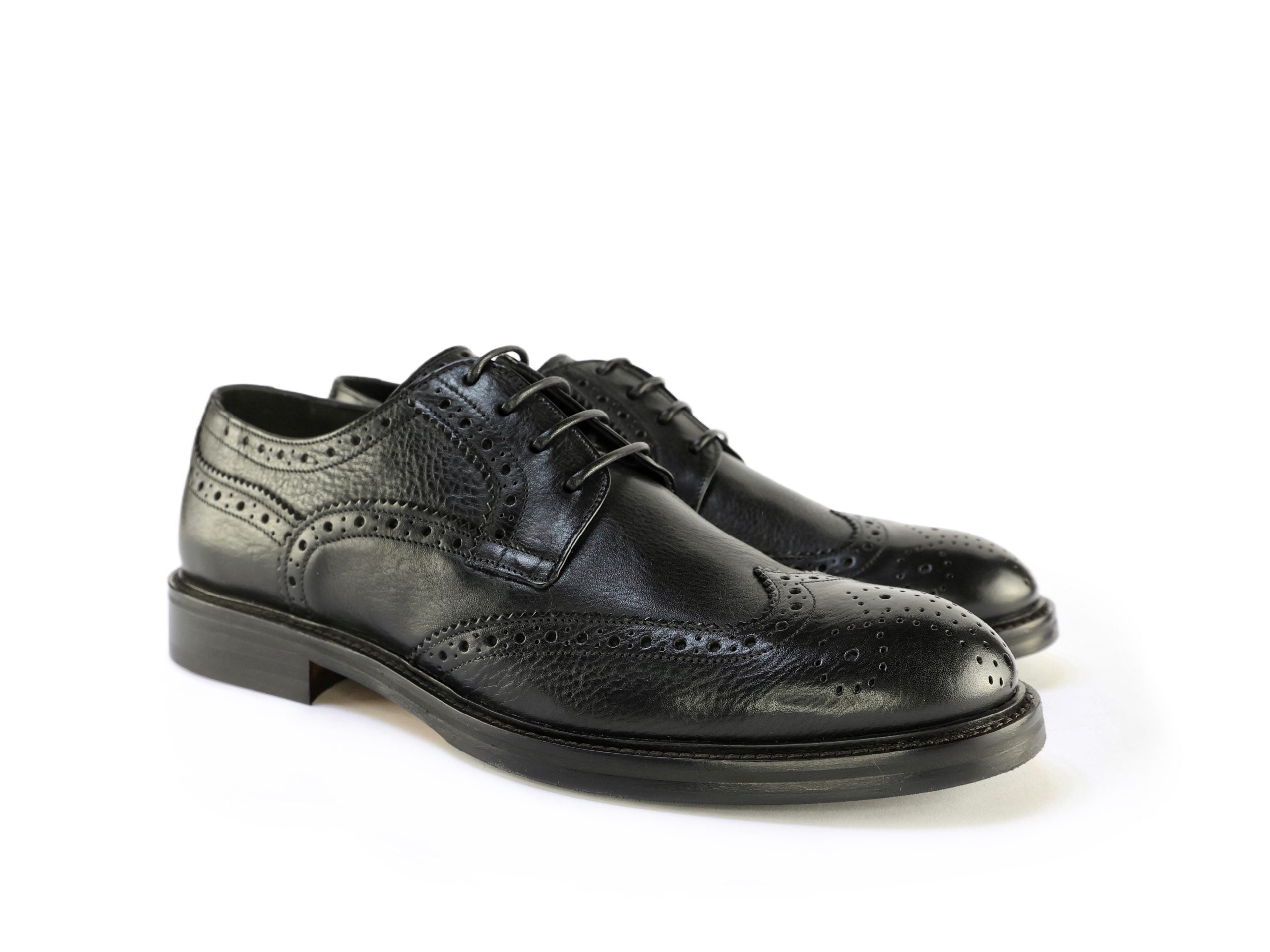 Derby Priston with Textured Buffalo Leather