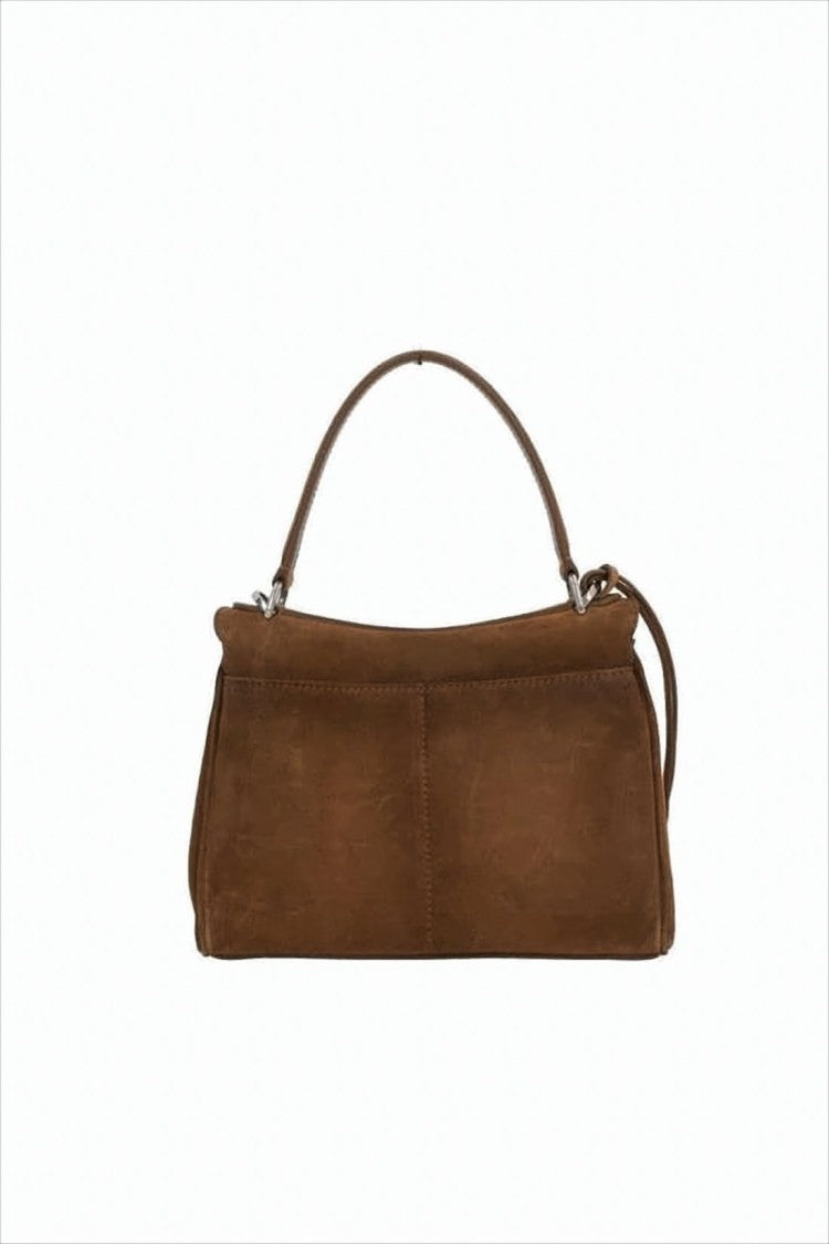 Medium Suede Crossbody Bag with Lambskin Lining