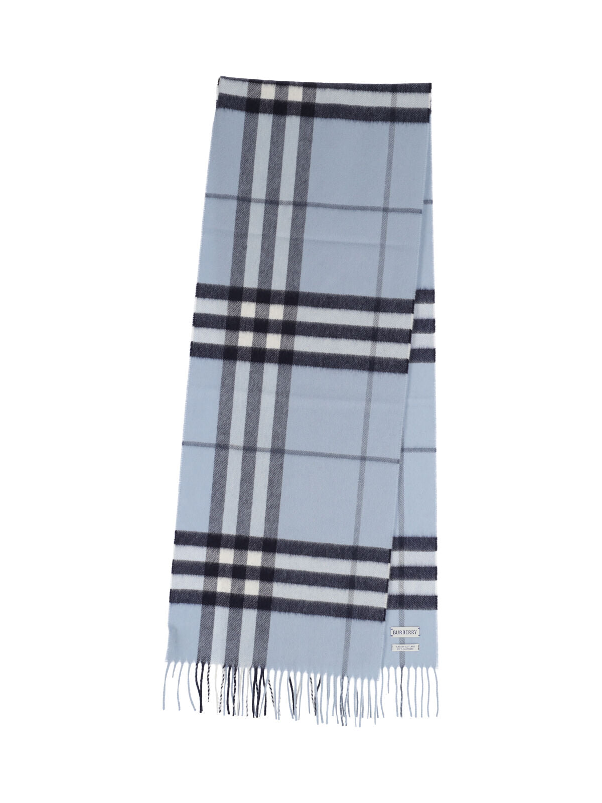 Check Cashmere Fringe Scarf