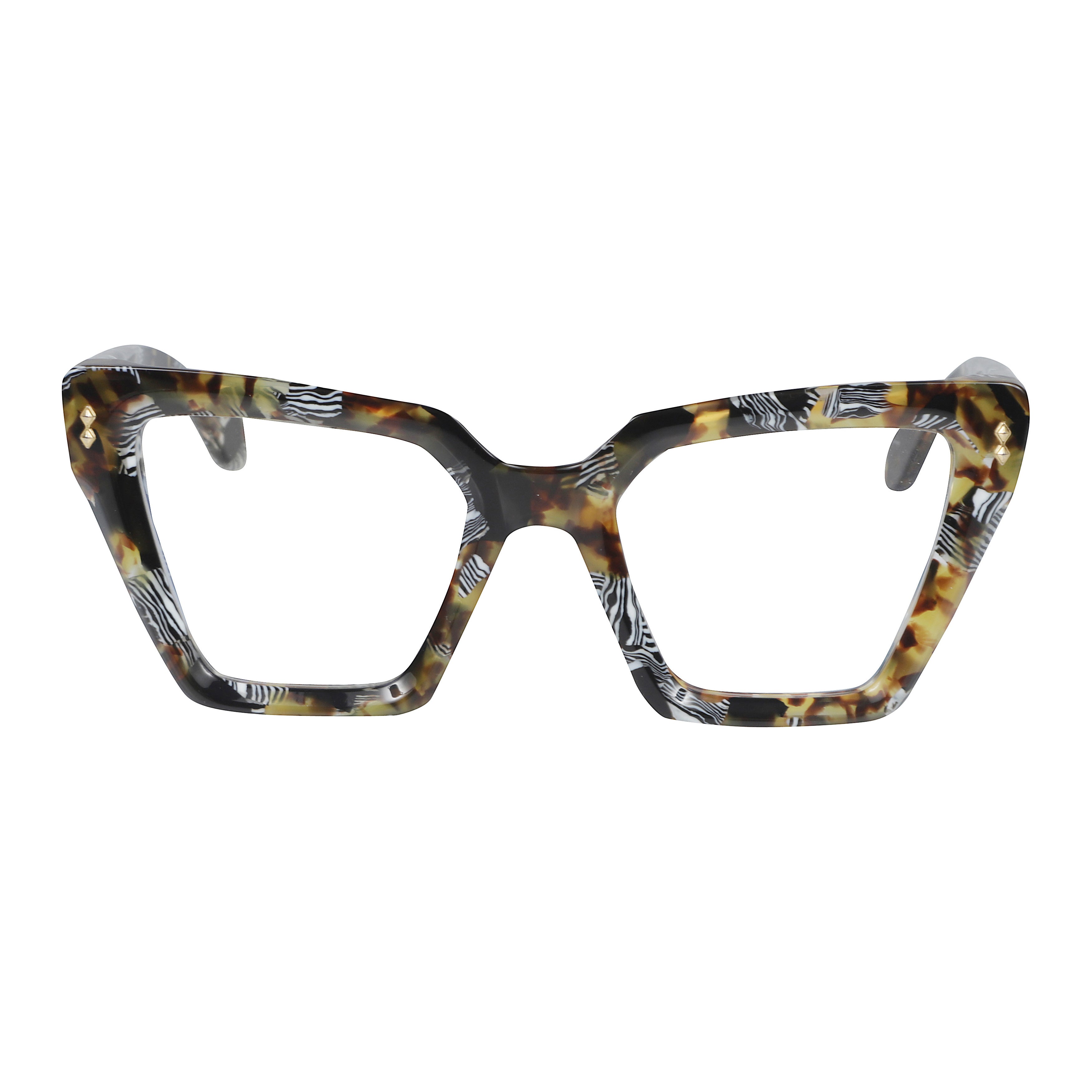 Vanessa Glamour Bold Angular Tortoiseshell Eyeglasses