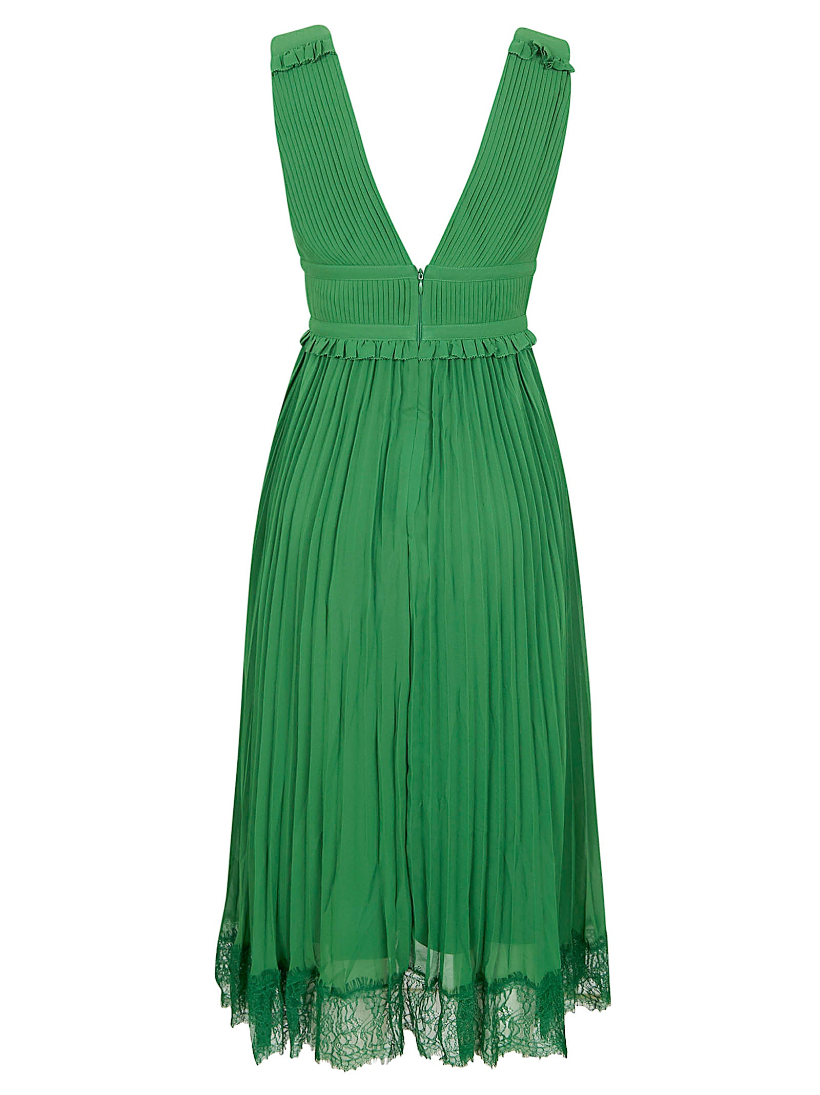 Pleated Chiffon Midi Dress