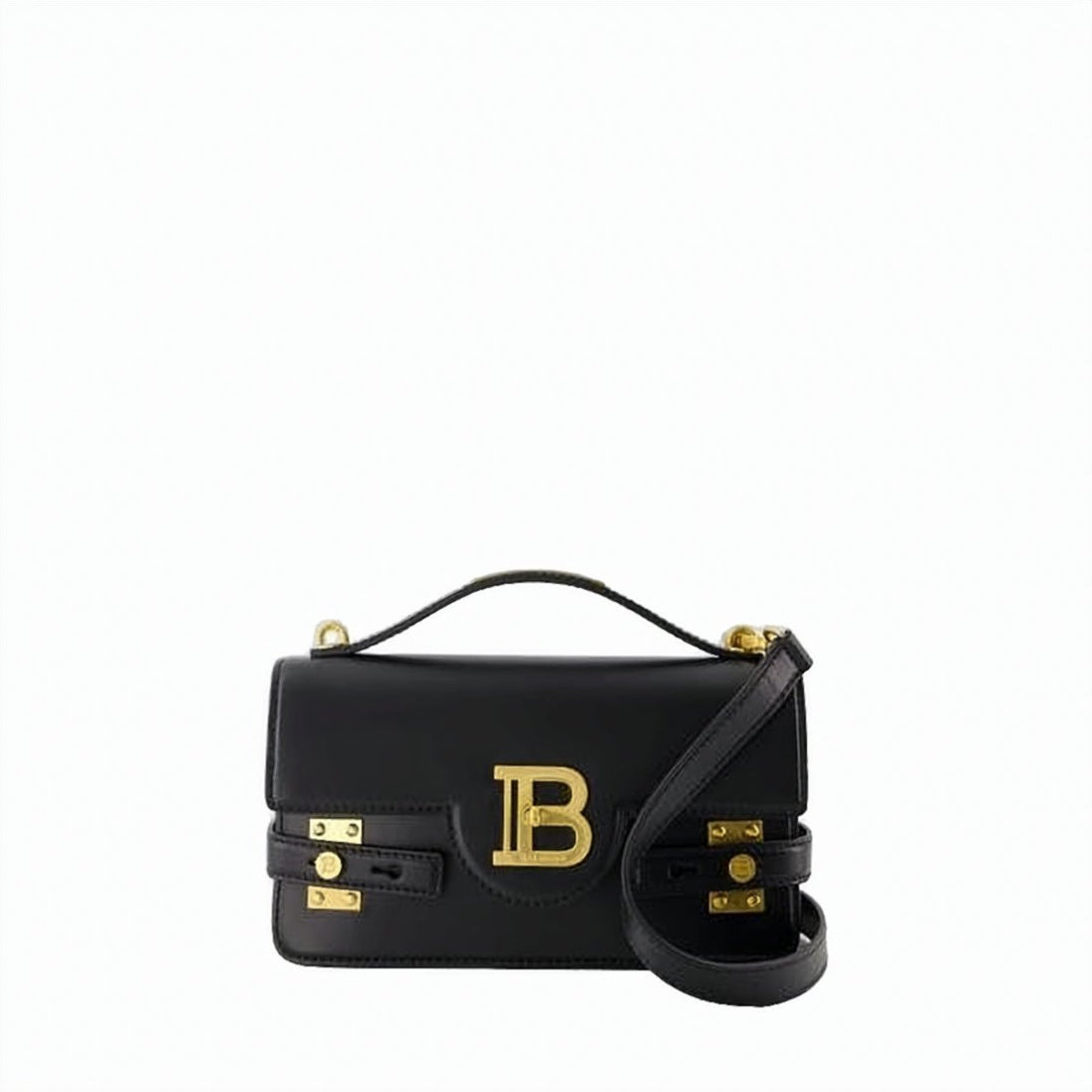 Structured Calf Leather Shoulder Bag