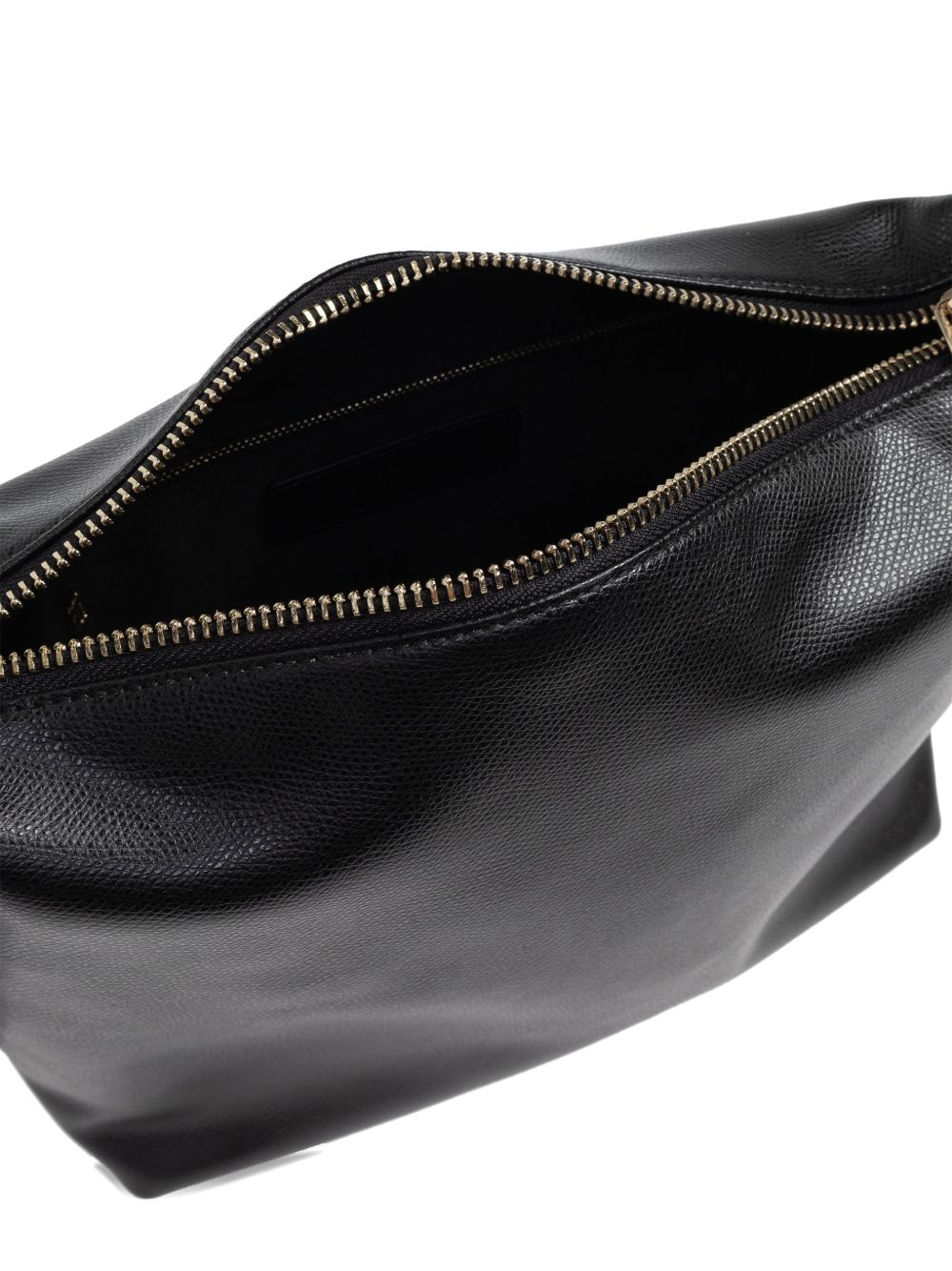 Rectangular Leather Handbag With Gold Hardware Accents