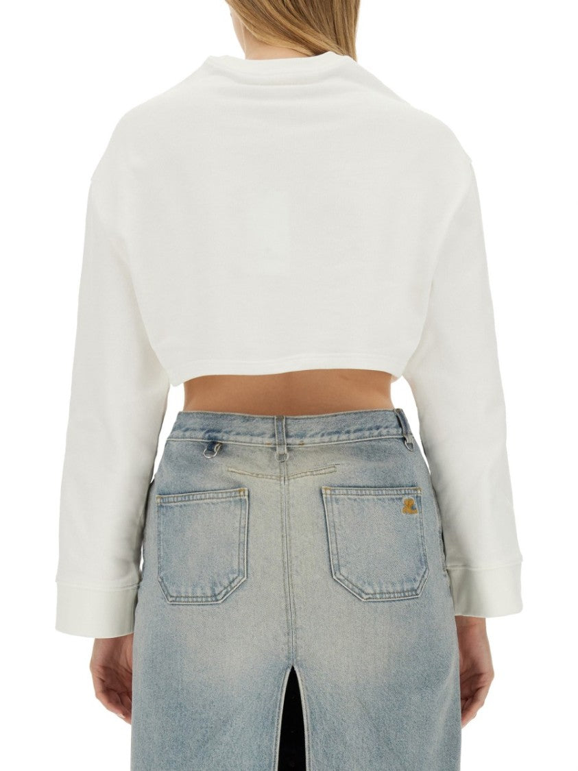 Cropped Sweatshirt With Relaxed Fit